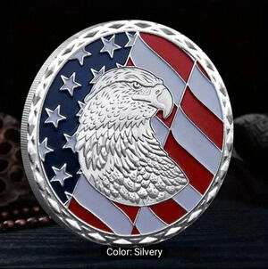 Silvery Eagle Air Force Veteran Honor Medal Hobo Coin..NWT